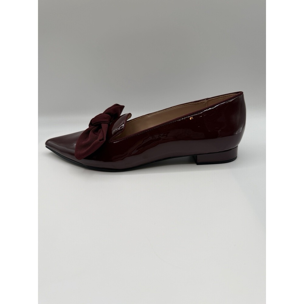 Bandolino Auggie3 Bow Pointed Toe Slip On,Women's 7 M,Burgundy Patent, NIB
